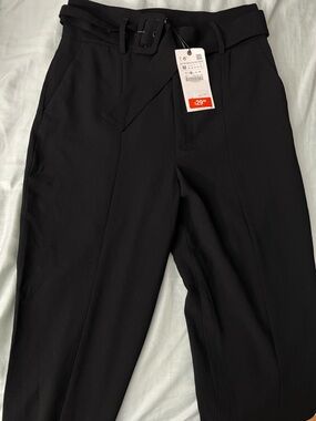 Zara Black Belted Trousers